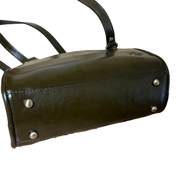 Patricia Nash Bruna Tooled Satchel Bag Purse Olive Green Gold CutOut NWT A1 - Picture 5 of 12